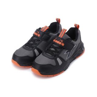 【DIADORA】22-24.5cm 戶外越野運動鞋 黑橘 大童鞋 DA13085
