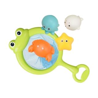 【JoyNa】洗澡玩具 感應發光撈魚組發光泡澡動物(可手部或浸水感應發亮)