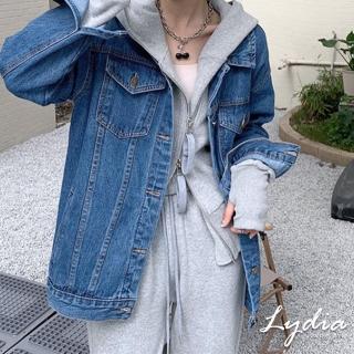 【Lydia】現貨 牛仔外套 復古寬鬆顯瘦韓版休閒外套(藍 M、L、XL)