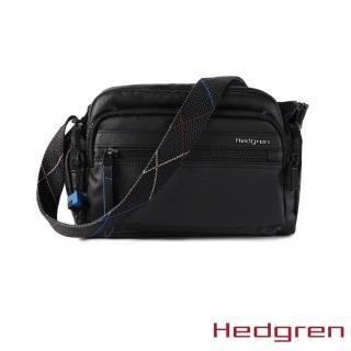 【Hedgren】INNER CITY系列 RFID防盜 雙側袋 側背包(摺紋黑)