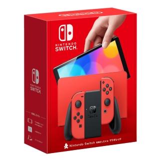 【Nintendo 任天堂】Switch OLED 瑪利歐亮麗紅特仕機(台灣公司貨)