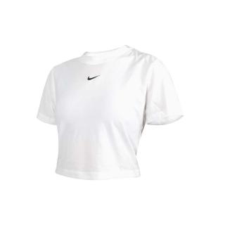【NIKE 耐吉】女短版休閒短袖T恤-上衣 休閒 白黑(FB2874-100)