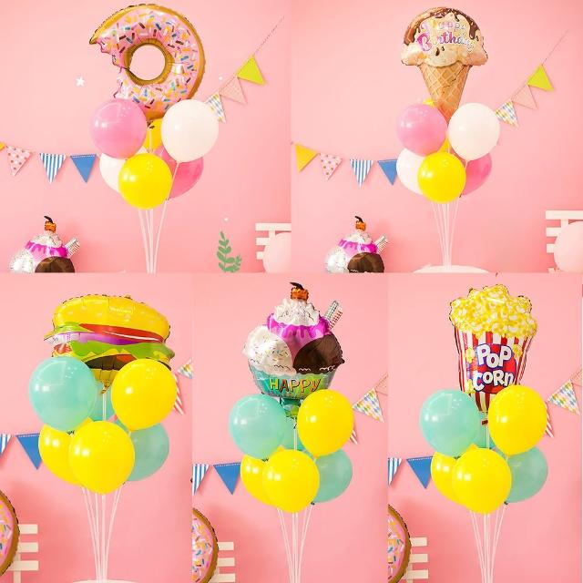 超可愛甜點系氣球桌飄組1組-送打氣筒(生日派對 氣球佈置 周歲 兒童節 教室布置 裝飾 氣球樹 支架)