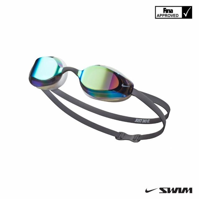 【NIKE 耐吉】SWIM 成人 專業型鏡面 泳鏡 抗UV 防霧 VAPOR 鐵灰 NESSA176-018