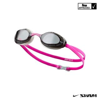 【NIKE 耐吉】SWIM 泳鏡 專業型泳鏡 男女 泳裝 超廣角 灰粉 NESSA177-079