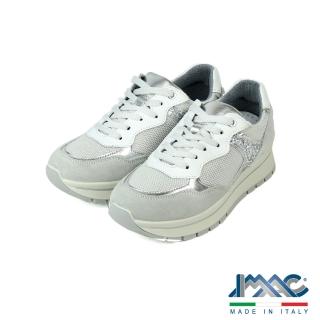 【IMAC】義大利亮片厚底綁帶休閒鞋 灰銀色(356500-CRI)