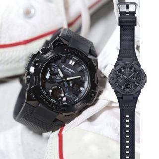 【CASIO 卡西歐】G-SHOCK 王鶴棣 同款 太陽能藍芽碳核心手錶(GST-B400BB-1A)