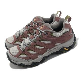 【MERRELL】登山鞋 Moab 3 GTX 女鞋 藕粉 灰 防水 避震 黃金大底 郊山 戶外(ML037500)