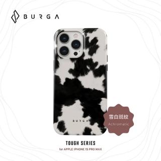 【BURGA】iPhone 15 Pro Max Tough系列防摔保護殼-雪白斑紋(支援無線充電功能)