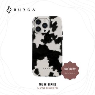 【BURGA】iPhone 15 Pro Tough系列防摔保護殼-雪白斑紋(支援無線充電功能)