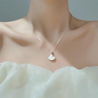 【MoonDy】珍珠貝殼項鍊 銀飾品 韓國飾品 結婚禮物 純銀項鍊 造型珍珠項鍊 新娘飾品 情人節禮物 裝飾品