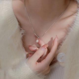 【KT DADA】銀項鍊 珍珠項鍊 純銀項鍊 鎖骨鏈 項鍊女 生日禮物 女生情人節禮物 飾品配件 閨蜜項鍊