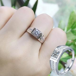【KT DADA】情侶對戒 求婚戒指 純銀戒指 方形戒指 男戒 銀戒指 開口戒指 可調式戒指 中性戒指 情侶禮物