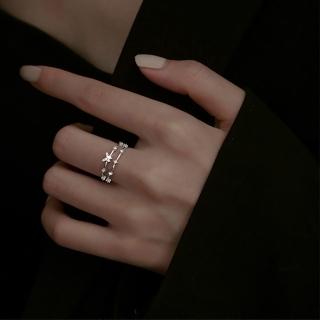 【KT DADA】銀戒指 蝴蝶戒指 鑽石戒指 純銀戒指 雙層戒指 指環 首飾 閨蜜戒指 可愛戒指 可調式戒指