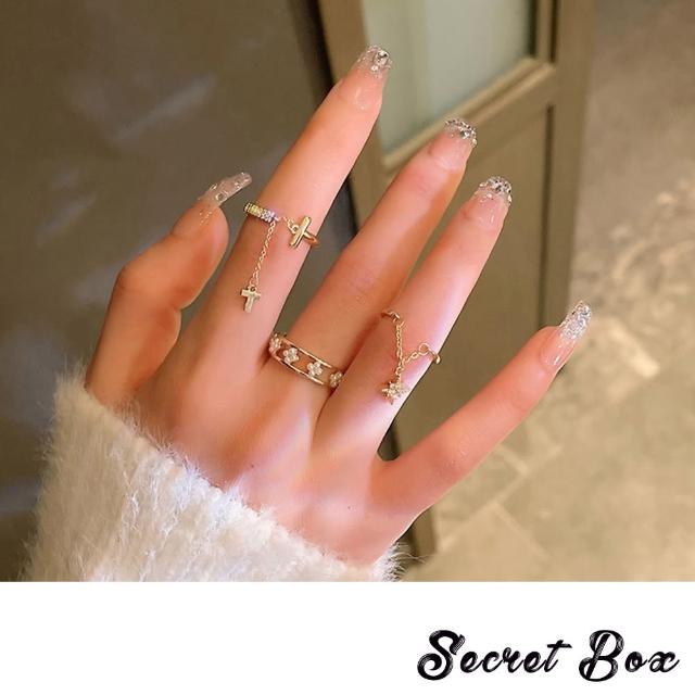 【SECRET BOX】美鑽戒指/微鑲美鑽時尚造型食指戒 開口戒 戒指(2款任選)