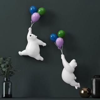【JEN】創意樹酯氣球北極熊壁掛牆面擺飾工藝品(2款可選)