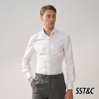 【SST&C 新品９折】米蘭系列 抗皺仿絲綢白色修身版襯衫0312309003