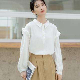 【Pure 衣櫃】韓版清新寬鬆娃娃領飛袖襯衫(舒適/百搭/時尚/KDT-0724)