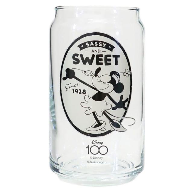 【sunart】迪士尼100周年 百年慶典系列 罐型玻璃杯 米妮 汽船威利號1928年(餐具雜貨)
