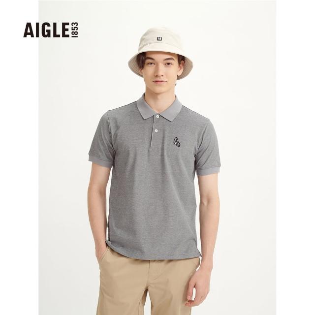 【AIGLE】男 快乾短袖POLO衫(AG-3P114A123 希瑟灰)