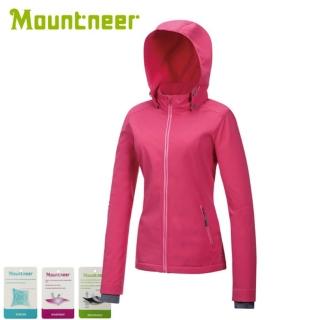 【Mountneer 山林】女 輕量防風SOFT SHELL外套《深粉紅》32J06/保暖外套/休閒外套/連帽外套(悠遊山水)