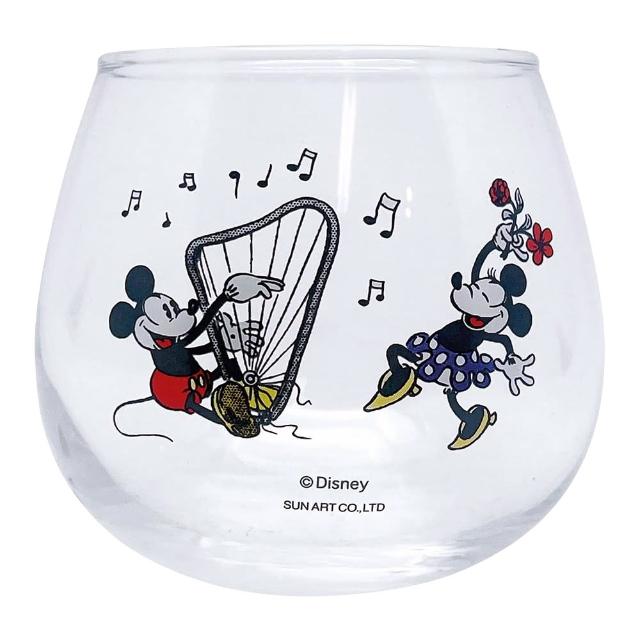 【sunart】迪士尼 復古漫畫系列 不倒翁玻璃杯 米奇&米妮(餐具雜貨)