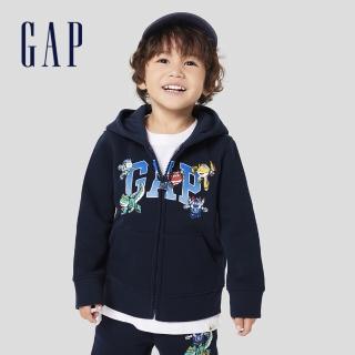【GAP】男幼童裝 Gap x Super Wings聯名 Logo印花連帽外套-藏藍色(766203)