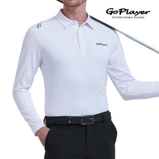 【GoPlayer】男翻領速乾防曬袖套衣-白.黑(高爾夫短袖T恤球衫 Polo運動排汗速乾Golf球衣)