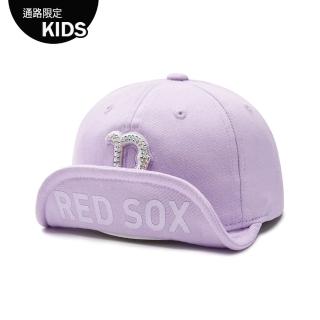 【MLB】童裝 可調式水鑽棒球帽 童帽 波士頓紅襪隊(7FWRB023N-43VOL)