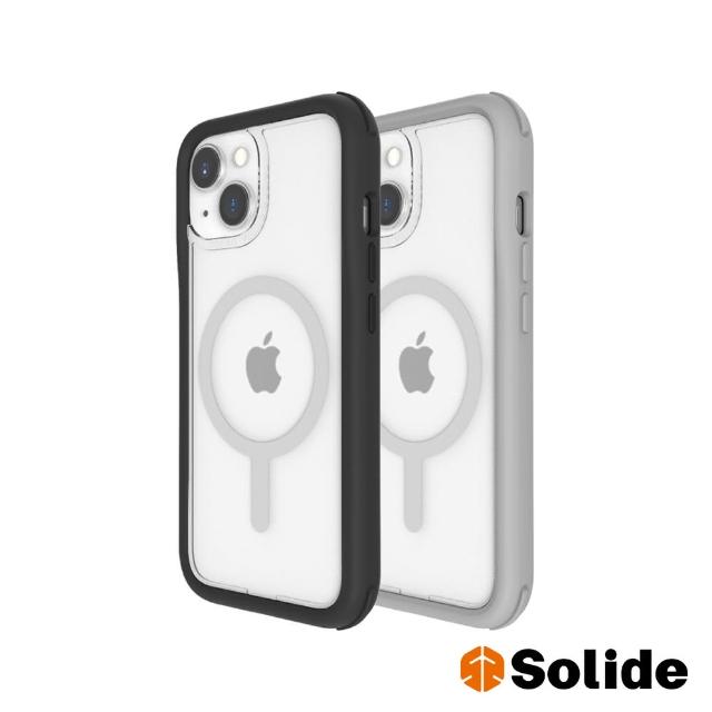 【SOLiDE】iPhone 15 Plus 6.7吋 維納斯抗菌軍規防摔磁吸手機殼 附透明霧面背蓋
