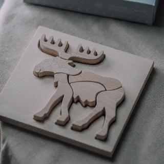 【eguchitoys】彩繪拼圖 - 馴鹿(木製兒童玩具 兒童禮物 禮盒 木質擺飾 木質立體拼圖)