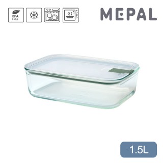 【MEPAL】EasyClip 輕巧蓋玻璃密封保鮮盒1.5L-鼠尾草綠