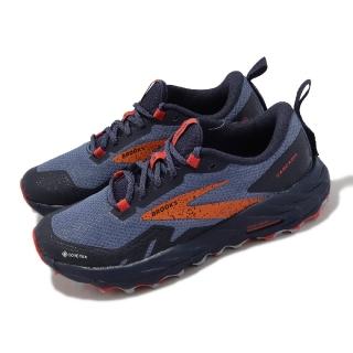 【BROOKS】越野跑鞋 Cascadia 17 GTX 女鞋 藍 橘 防水 輕量 郊山 戶外 運動鞋(1203911B460)