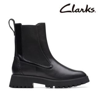 【Clarks】女靴 Stayso Rise 現代簡約方頭切爾西靴 短筒靴(CLF74708B)