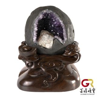 【正佳珠寶】紫水晶頂級5A錢袋晶中晶1.5kg擺件