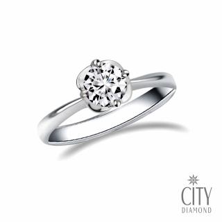 【City Diamond 引雅】『巴黎花語』天然鑽石30分白K金戒指 鑽戒