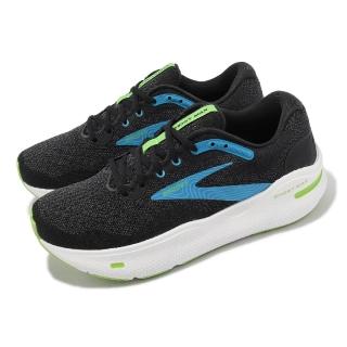 【BROOKS】慢跑鞋 Ghost Max 2E 寬楦 男鞋 黑 藍 透氣 緩衝 路跑 厚底 運動鞋 魔鬼系列(1104062E060)
