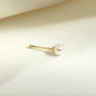 【MIESTILO】14K 珍珠養耳棒耳環(珍珠 純金 黃金 K金耳環)