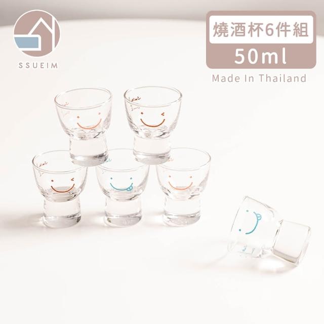 【韓國SSUEIM】微笑款玻璃燒酒杯6件組(50ml)