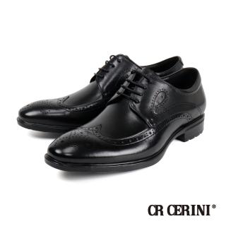 【CR CERINI】輕量翼紋雕花德比鞋 黑色(CR21838-BL)