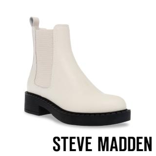 【STEVE MADDEN】ARCHED 平底切爾西厚底靴(白色)