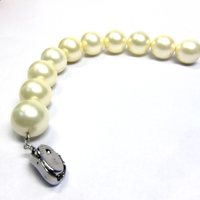 【小樂珠寶】南洋深海貝珍珠手鍊手珠白色(14mm大保值)