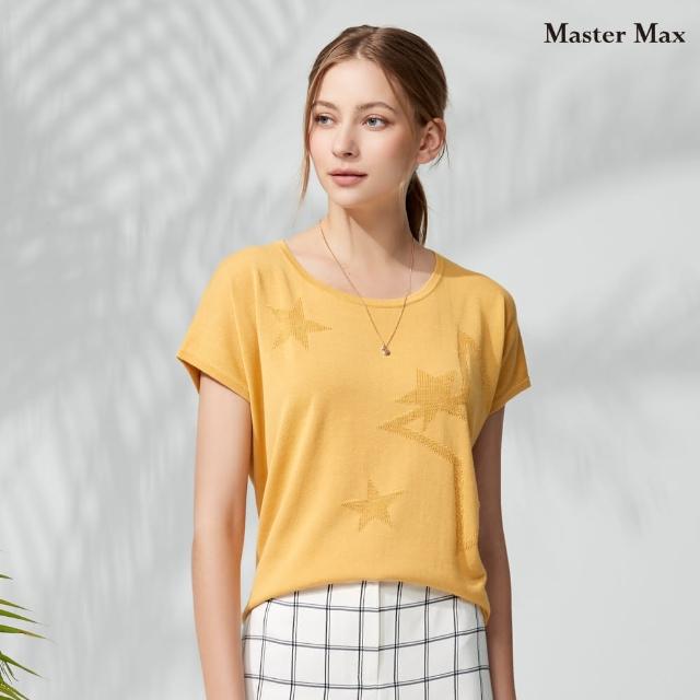 【Master Max】圓領星星織紋簡約短袖針織上衣(8318018)
