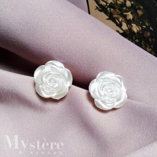 【my stere 我的時尚秘境】現貨-韓國唯美小清新玫瑰花造型耳環(925銀針 小清新 甜美 玫瑰花)
