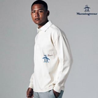 【Munsingwear】企鵝牌 男款白色挺版舒適純棉POLO衫 MGSP2B04