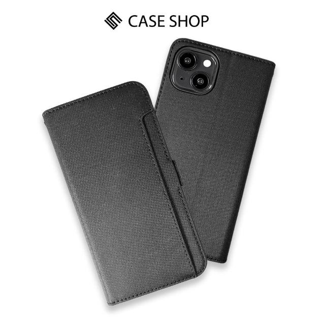 【CASE SHOP】iPhone 15 6.1 側掀站立式皮套-黑(翻蓋站立模式 閱讀便利)