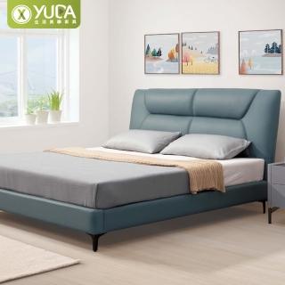 【YUDA 生活美學】斯都華歐式床台組 2件組 雙人5尺 床頭片+床底 床組/床架組(科技布材質)