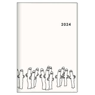 【sun-star】2024 A5 週記事手帳 年曆 行事曆 Moomin 溜溜們 白