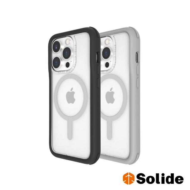 【SOLiDE】iPhone 15 Pro 6.1吋 維納斯抗菌軍規防摔磁吸手機殼 附透明霧面背蓋