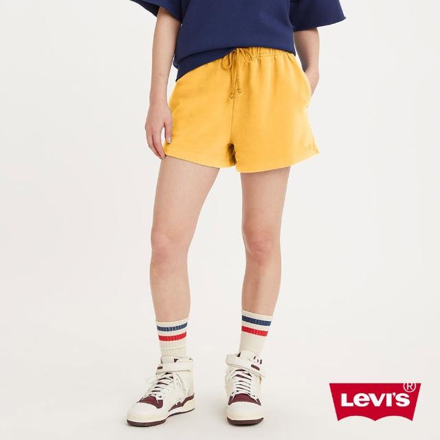 【LEVIS 官方旗艦】Gold Tab金標系列 女款 抽繩闊腿棉短褲 落日黃 熱賣單品 A3748-0013